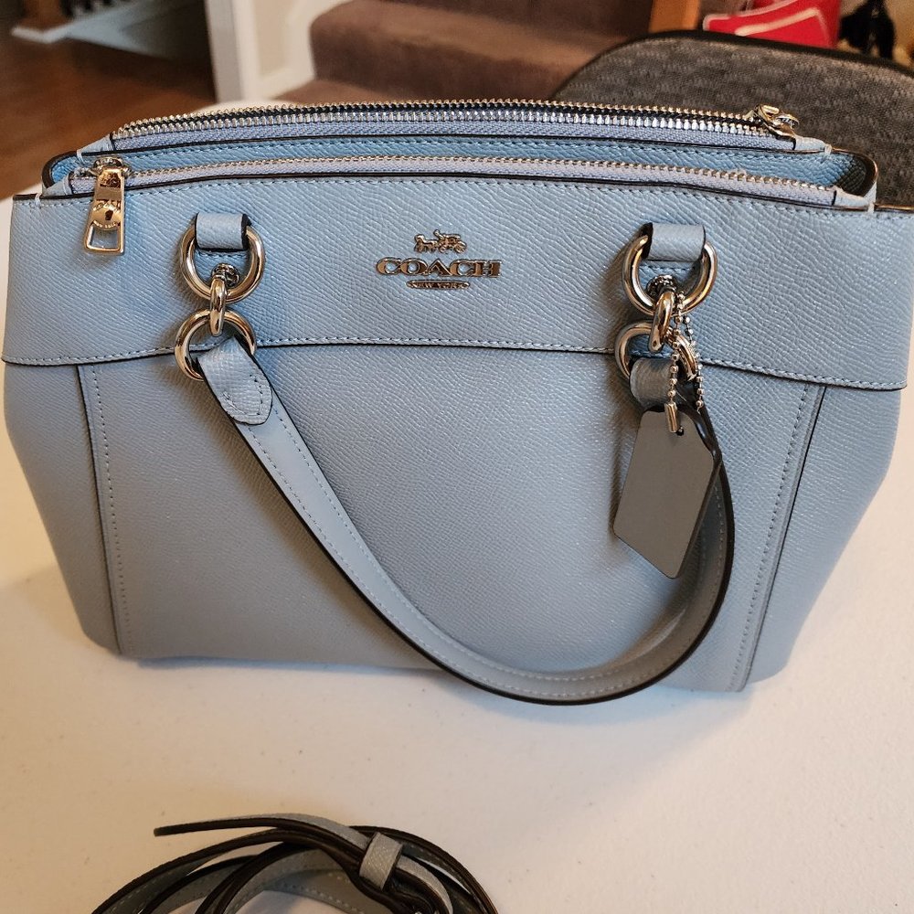 Coach Mini Brooke Carryall Bag Light Blue with Silver Flecks